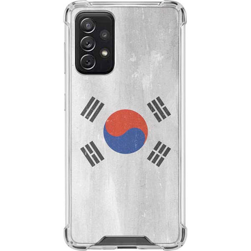 South Korean Flag Distressed Galaxy A72 5G Clear Case